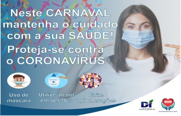 ALERTA AOS MUNÍCIPES DE DORES DO INDAIÁ PARA ESTE PERÍODO DE CARNAVAL CONTRA O COVID 19.